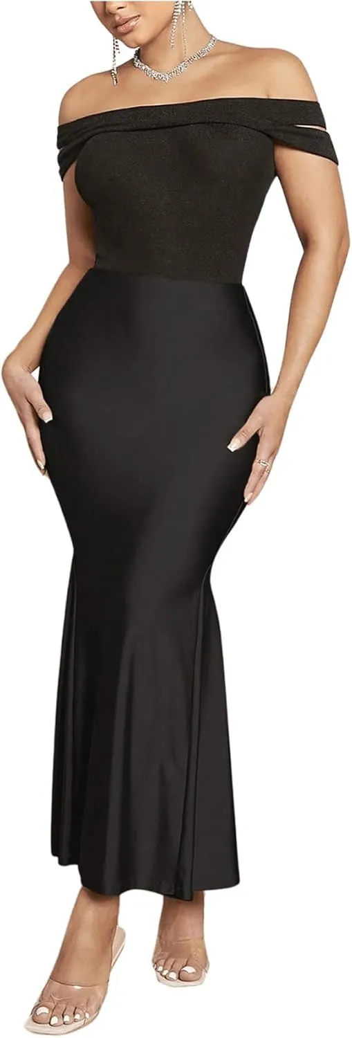 Verdusa Women's High Waist Ruffled Fishtail Bodycon Maxi Long Skirt
