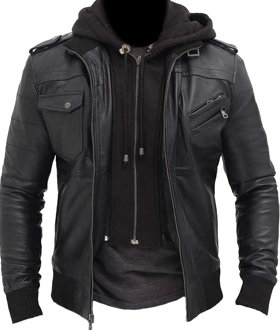 Visionary Modish Men's Fashion Real leather jacket- Genuine Lambskin leather jacket Biker Style-VM19217211