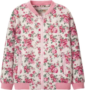 WELAKEN Girls Lightweight Bomber Jacket Floral Print Full Zip Outwear Jacket with Pockets