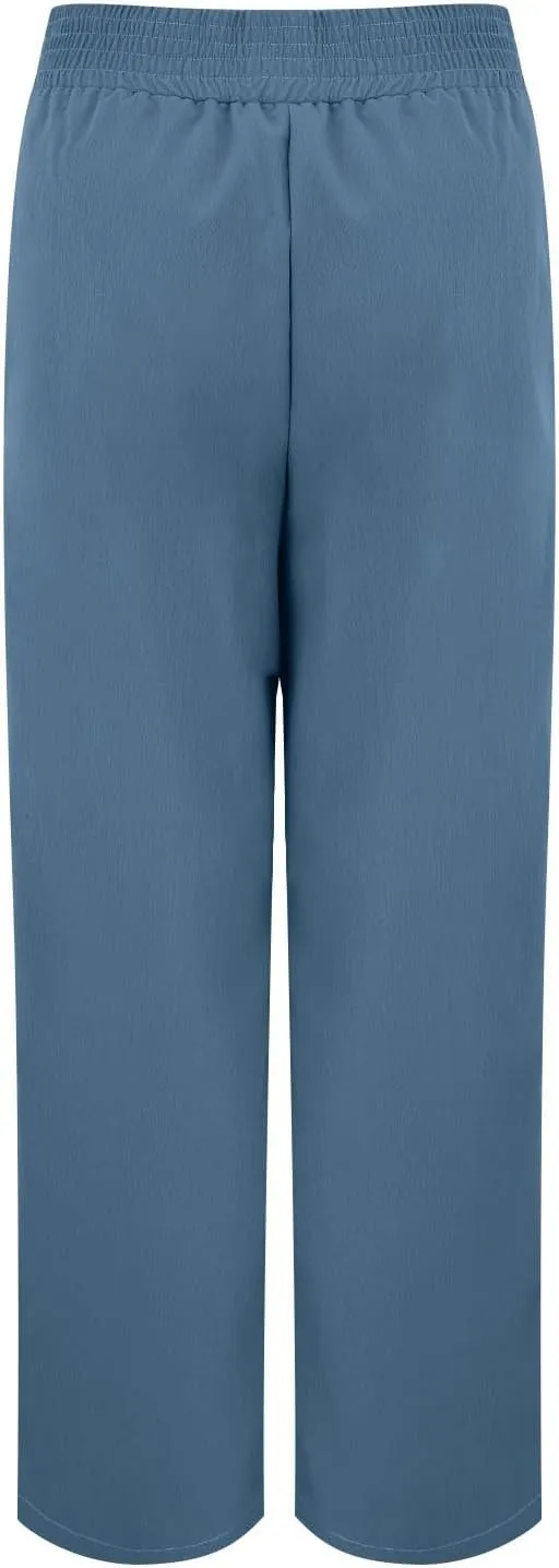 Wide Leg Palazzo Pants for Women Cotton Linen Crossover High Waisst Dressy Trousers with Pockets Lightweight Loose Yoga Pants