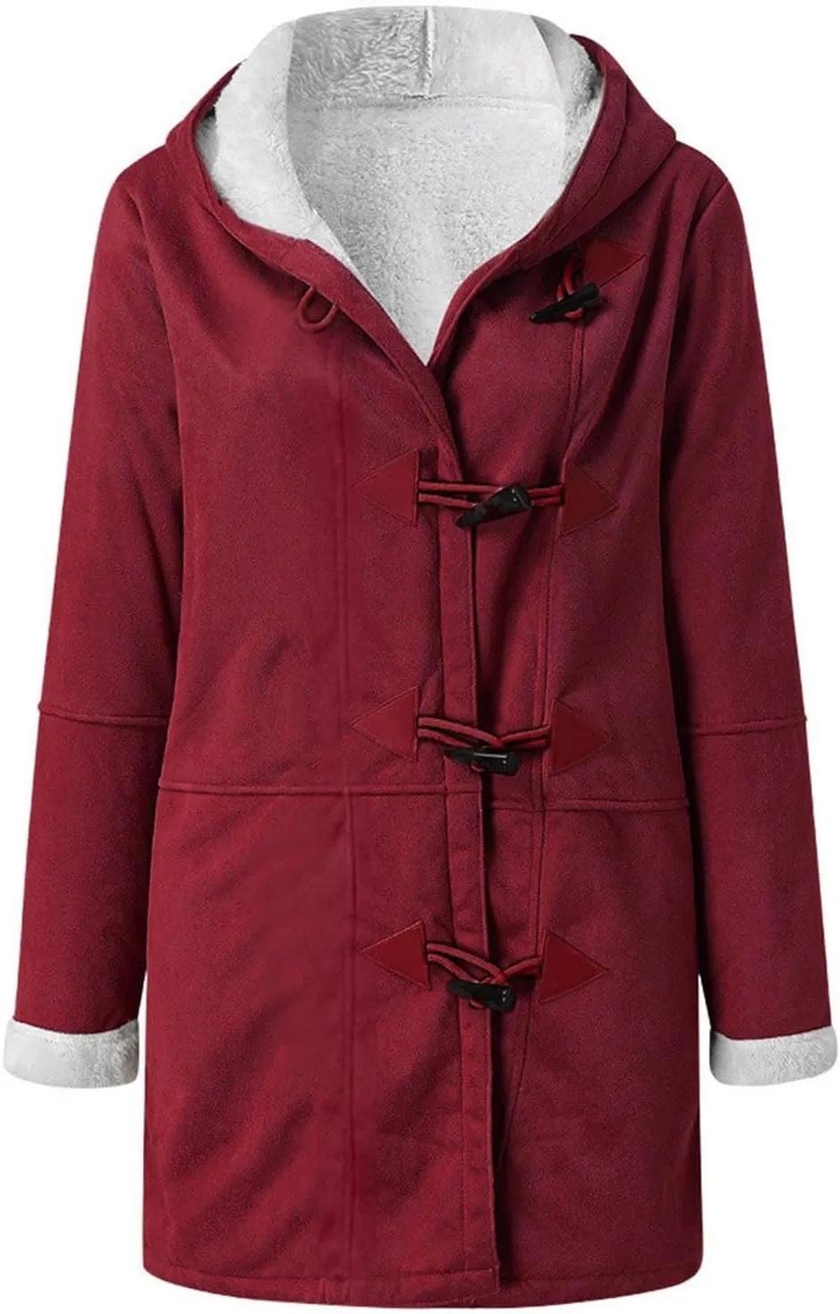 Winter Coats for Women 2024 Plus Size Warm Sherpa Lined Fleece Jacket Hoodies Horn Button Fleece Thicken Coat