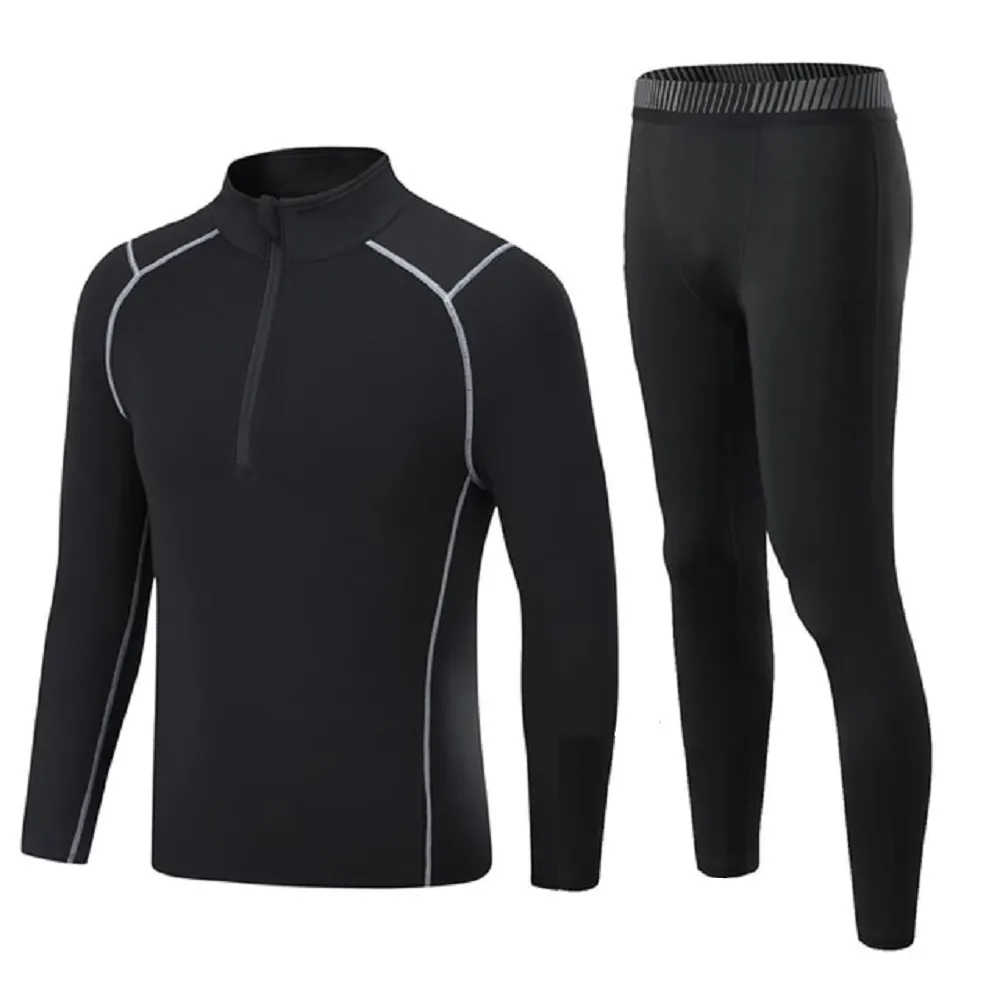 Winter fleece thermal underwear suit for men