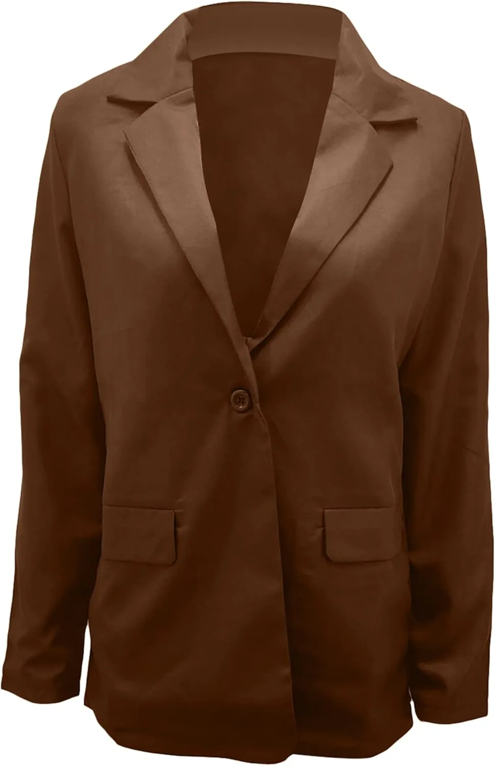 WIWIQS Women's Long Sleeve Open Front Blazer Lapel Work Office Casual Suit Solid Color Comfy Blazers