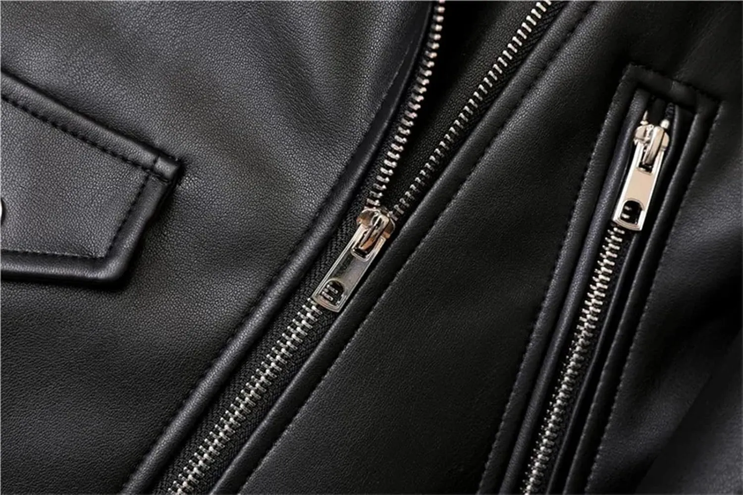 Women Faux Leather Casual Jacket Solid Color Zipper Cropped Coat Bomber Biker Moto Jackets Outwear