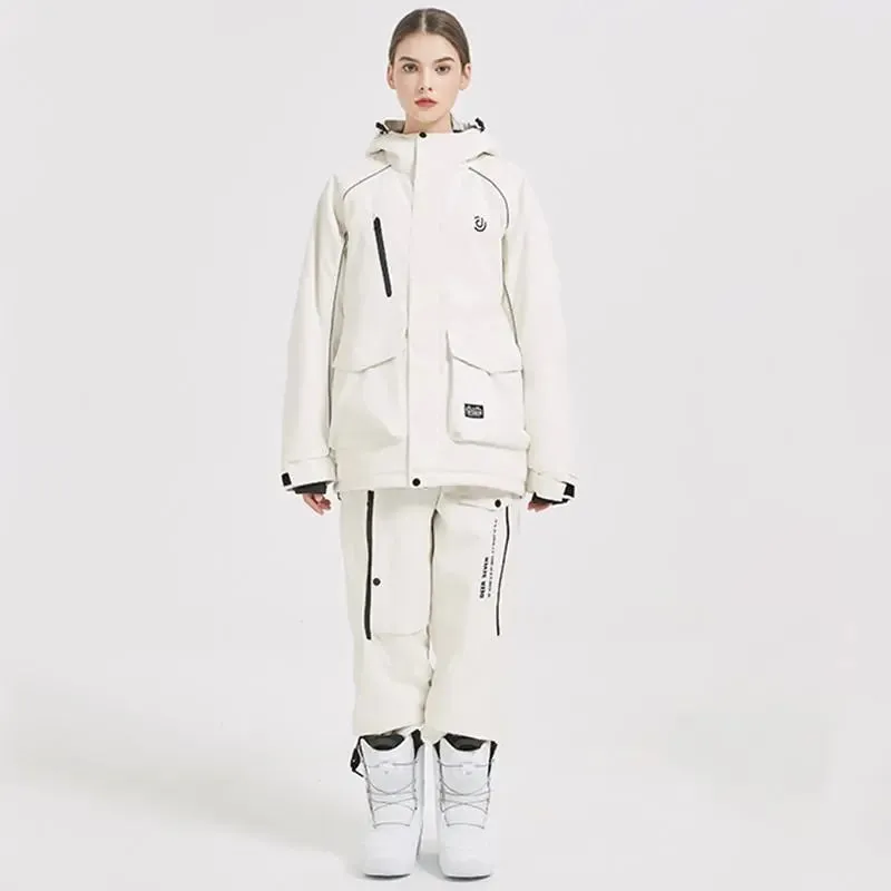Women Insulated Snowboarding Jacket & Pants Set Hiking Snow Suits