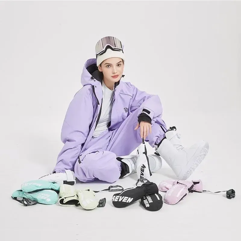 Women Insulated Snowboarding Jacket & Pants Set Hiking Snow Suits