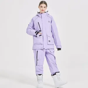 Women Insulated Snowboarding Jacket & Pants Set Hiking Snow Suits