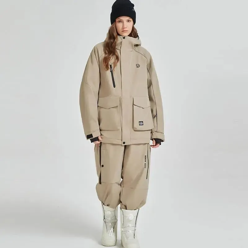 Women Insulated Snowboarding Jacket & Pants Set Hiking Snow Suits