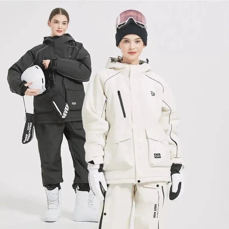 Women Insulated Snowboarding Jacket & Pants Set Hiking Snow Suits