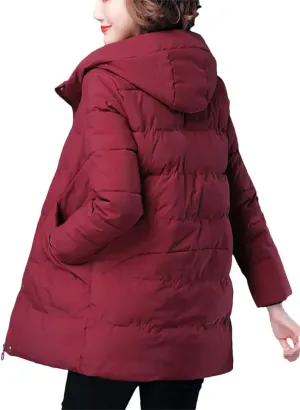 Women Jacket Long Warm Parkas Female Coat Thicken Cotton Padded Jacket Hooded Loose Women's Clothes Tops