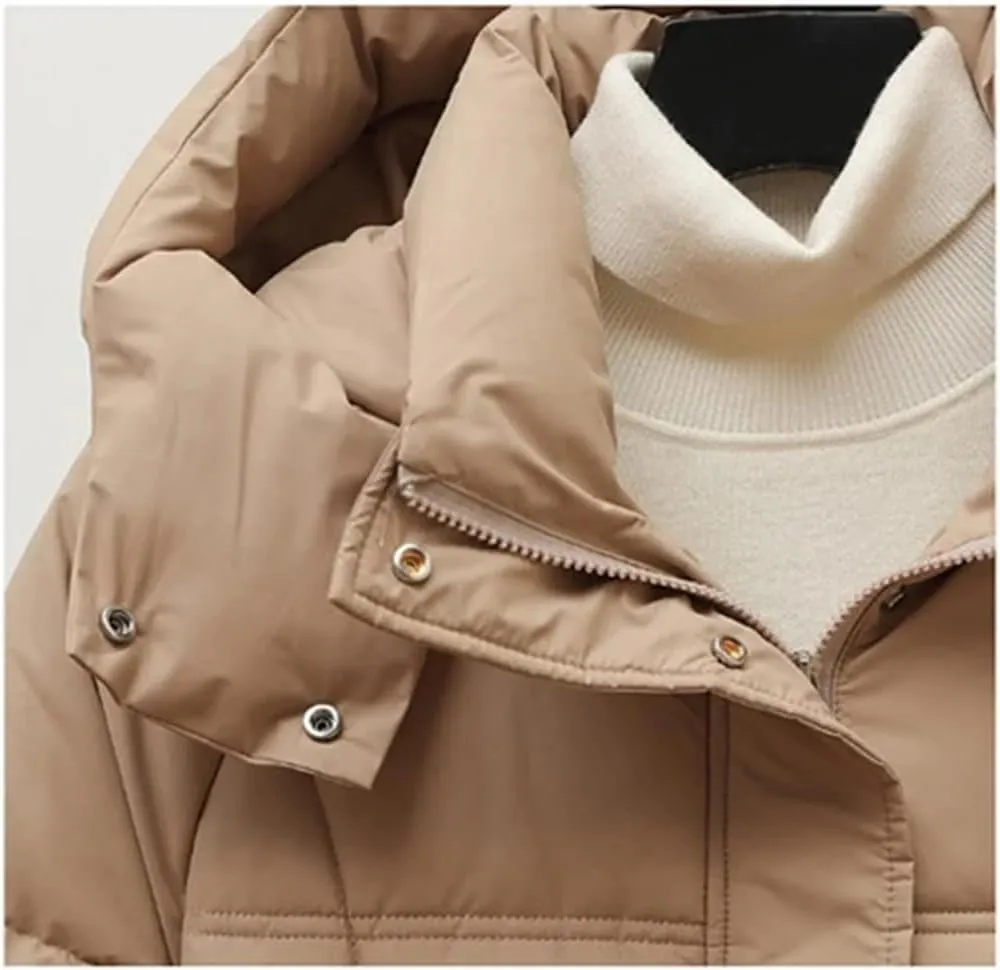 Women Jacket Mid Long Hooded Cotton Padded Jacket Female Parkas Loose Warm Outwear Snow Wear Coats