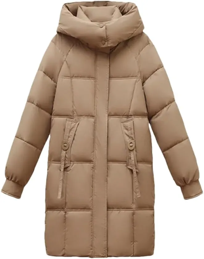 Women Jacket Mid Long Hooded Cotton Padded Jacket Female Parkas Loose Warm Outwear Snow Wear Coats