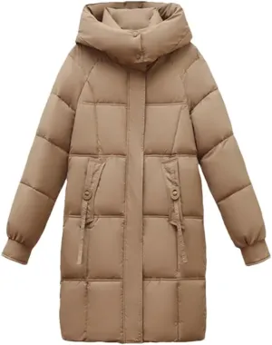 Women Jacket Mid Long Hooded Cotton Padded Jacket Female Parkas Loose Warm Outwear Snow Wear Coats