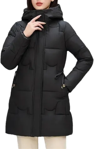 Women Warm Cotton Padded Jacket Long Down Cotton Coat Parkas Overcoat Hooded Outwear Ladies Jacket