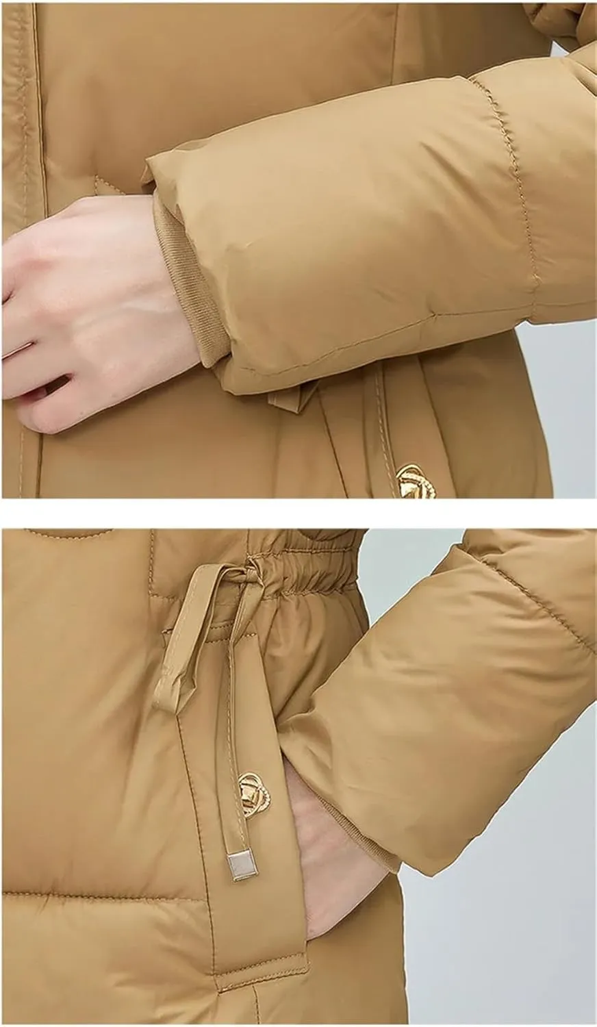 Women Warm Cotton Padded Jacket Long Down Cotton Coat Parkas Overcoat Hooded Outwear Ladies Jacket