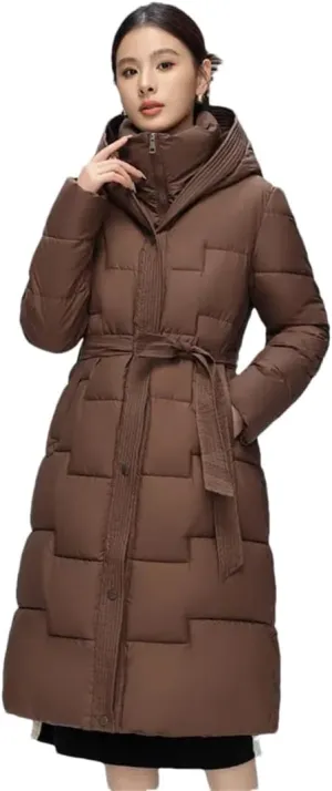 Women Windproof Down Coats Medium Long Styles Cotton Padded Jacket White Duck Down Puffer Hoodies Jackets