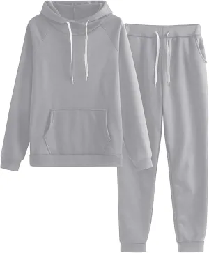 Women's 2 Piece Lounge Sets Long Sleeve V Neck Oversized Pants Baggy Sweatpants Fall Fashion Sweatsuits