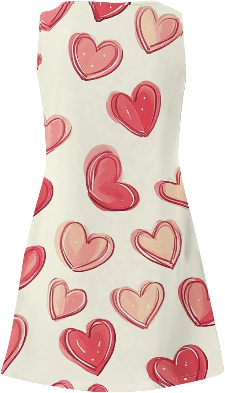 Women's Casual Sundress with Pockets Summer Boho Beach Dress,Holiday Hresses for Woment-Shirts Dress U Neck Loose Tank