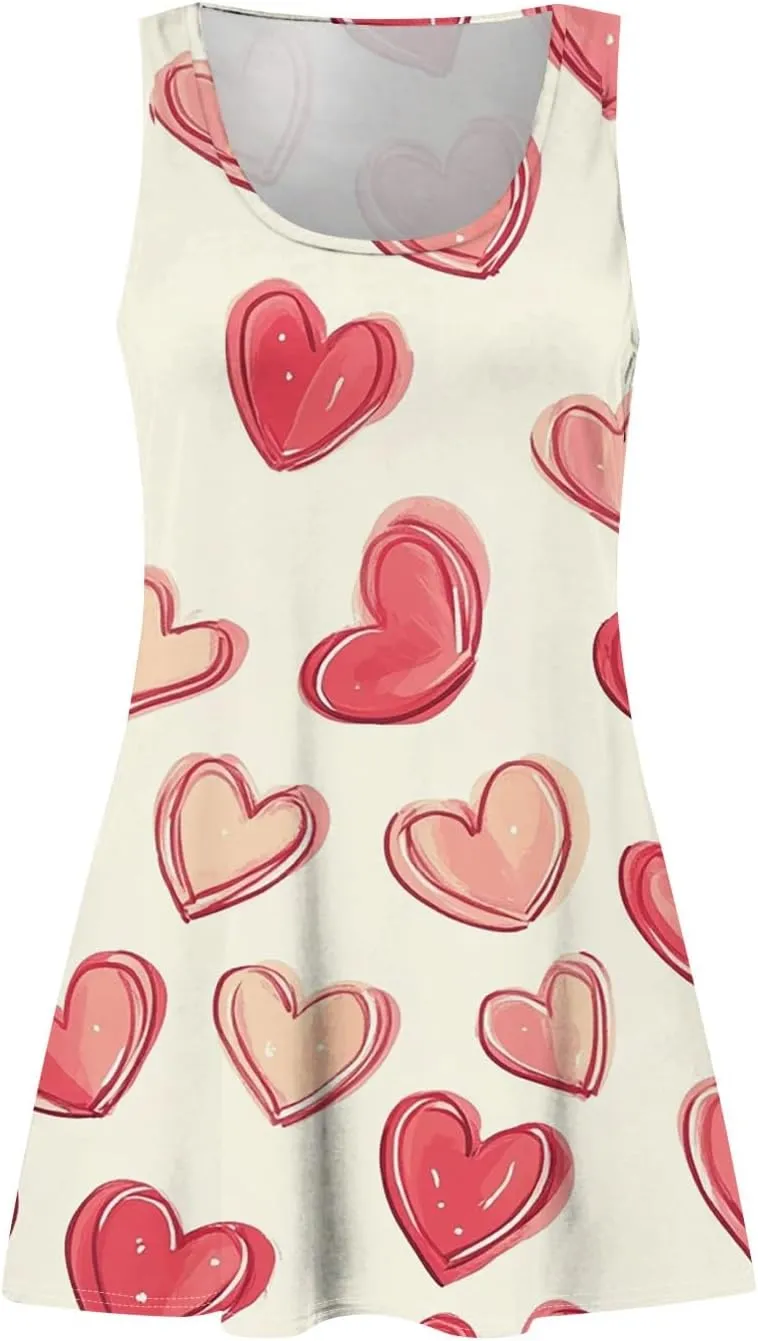Women's Casual Sundress with Pockets Summer Boho Beach Dress,Holiday Hresses for Woment-Shirts Dress U Neck Loose Tank