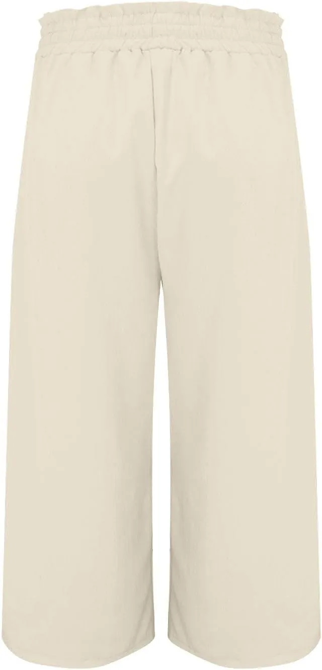 Women's Cotton Linen Summer Flowy Palazzo Pants Elastic Waisted Lounge Pants Slim Fit Palazzo Lounge Pants Vacation