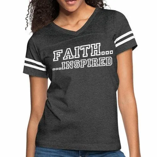 Womens Graphic Vintage Tee, Faith Inspired Sport T-shirt