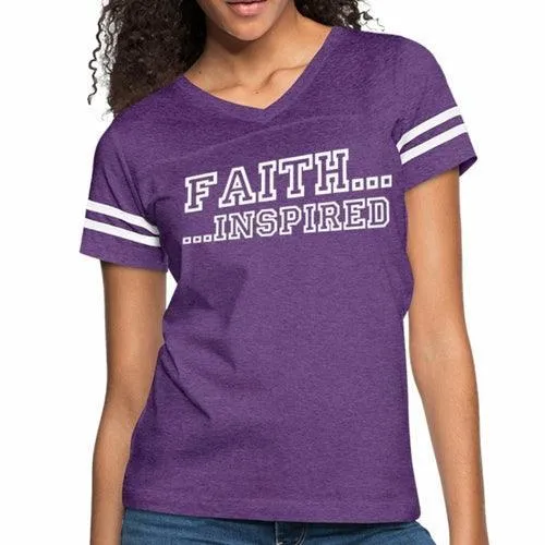 Womens Graphic Vintage Tee, Faith Inspired Sport T-shirt