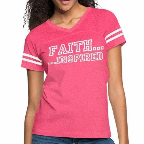 Womens Graphic Vintage Tee, Faith Inspired Sport T-shirt