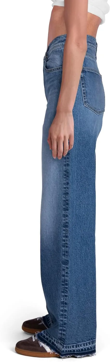Women's High Rise Loose Straight Jeans Wide Legs Pants