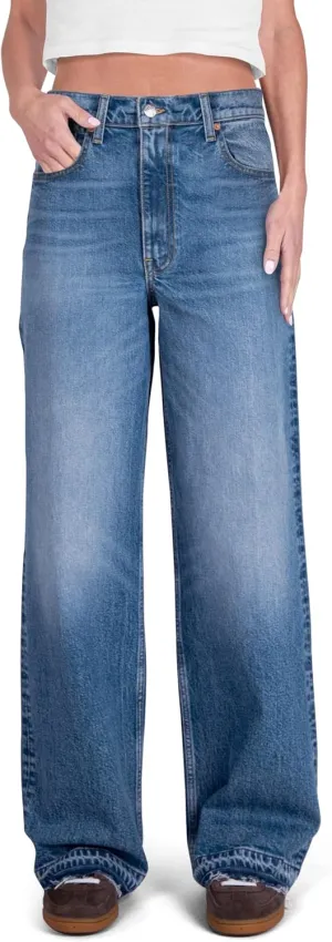 Women's High Rise Loose Straight Jeans Wide Legs Pants