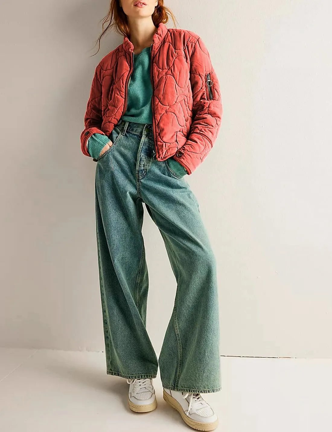 Women's Lightweight Zip Up Outerwear Coat Quilted Jacket Warm Down Puffer Jacket With Pockets