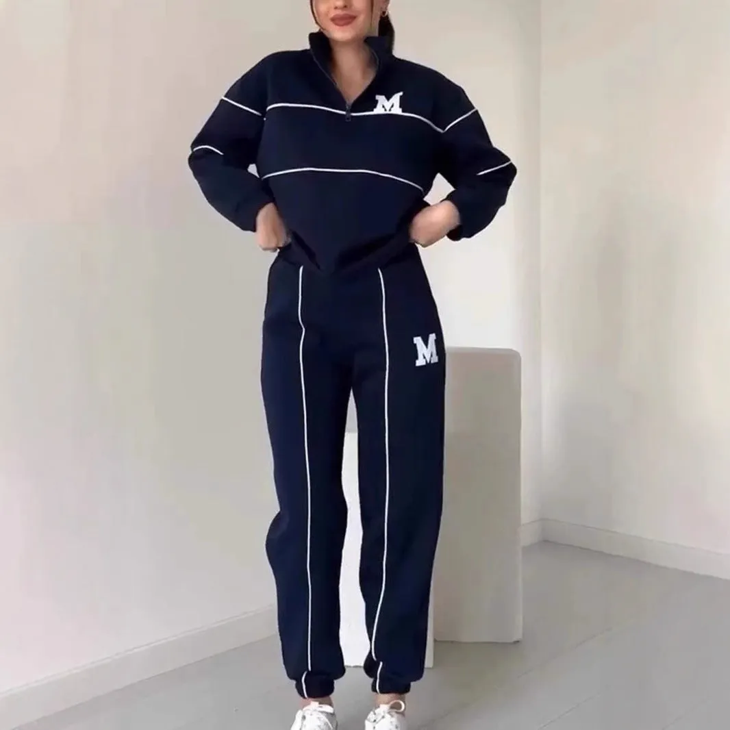 Women's Long-Sleeve Sweater Sports Suit – Comfortable and Stylish Two-Piece Activewear