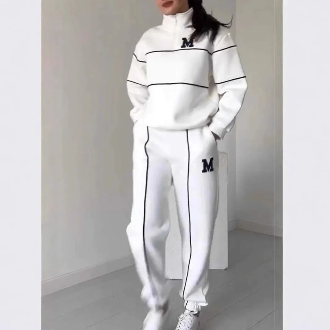 Women's Long-Sleeve Sweater Sports Suit – Comfortable and Stylish Two-Piece Activewear