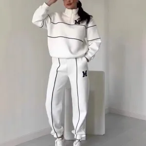 Women's Long-Sleeve Sweater Sports Suit – Comfortable and Stylish Two-Piece Activewear