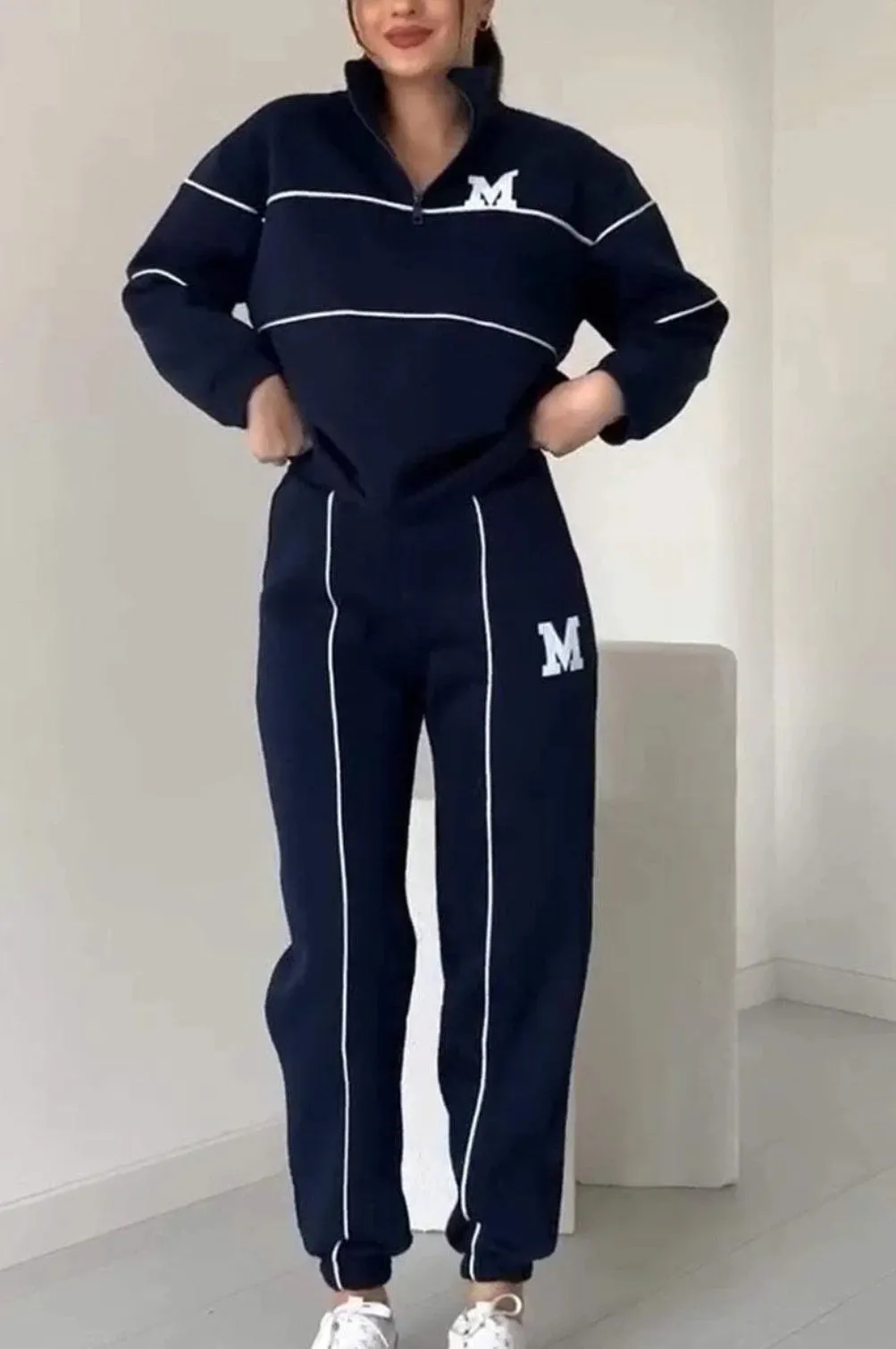 Women's Long-Sleeve Sweater Sports Suit – Comfortable and Stylish Two-Piece Activewear