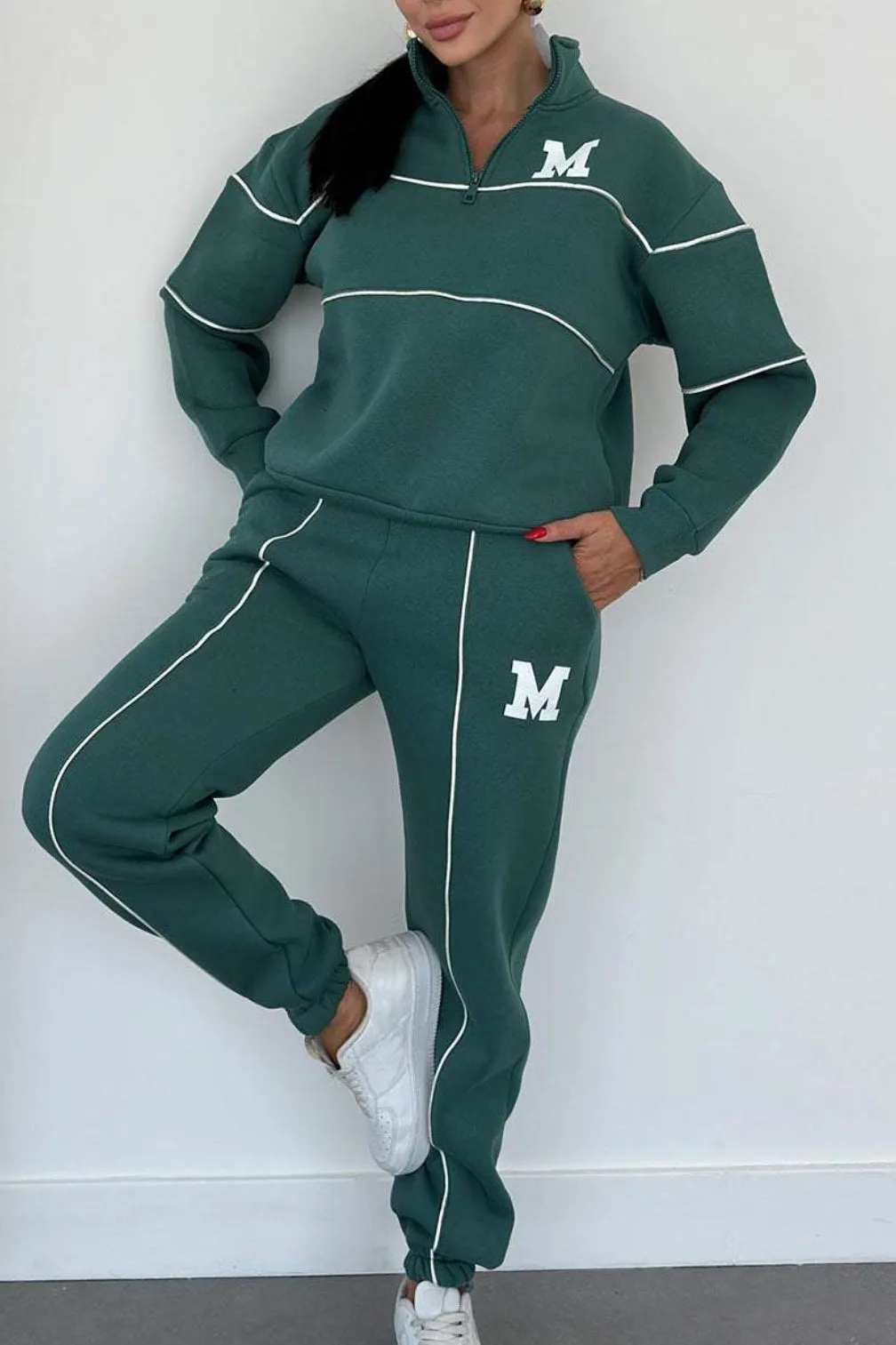Women's Long-Sleeve Sweater Sports Suit – Comfortable and Stylish Two-Piece Activewear