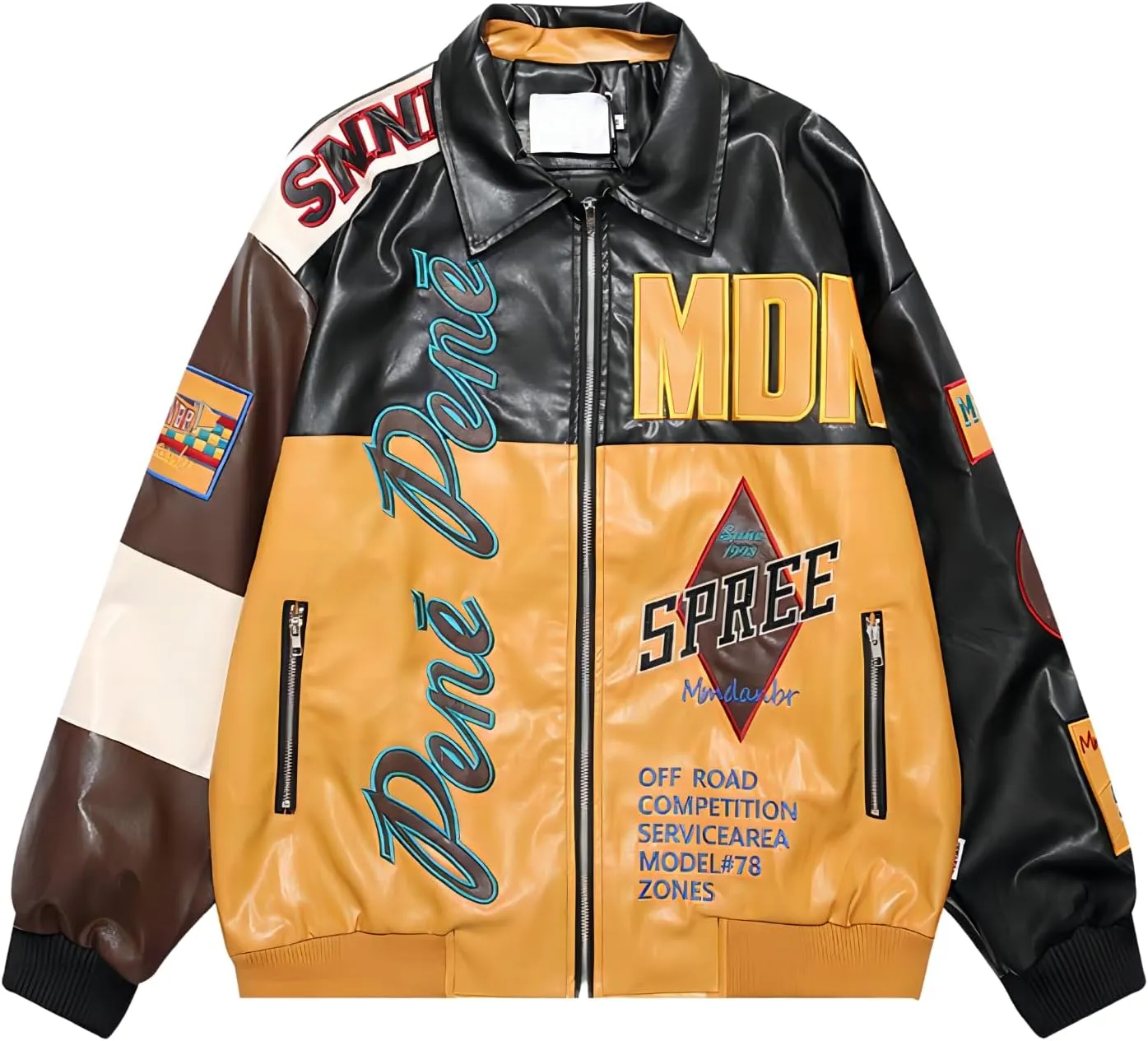 Women's Men's Faux Leather Jacket Varsity Jacket for Woman Motorcycle Bomber Jacket Coat 2024