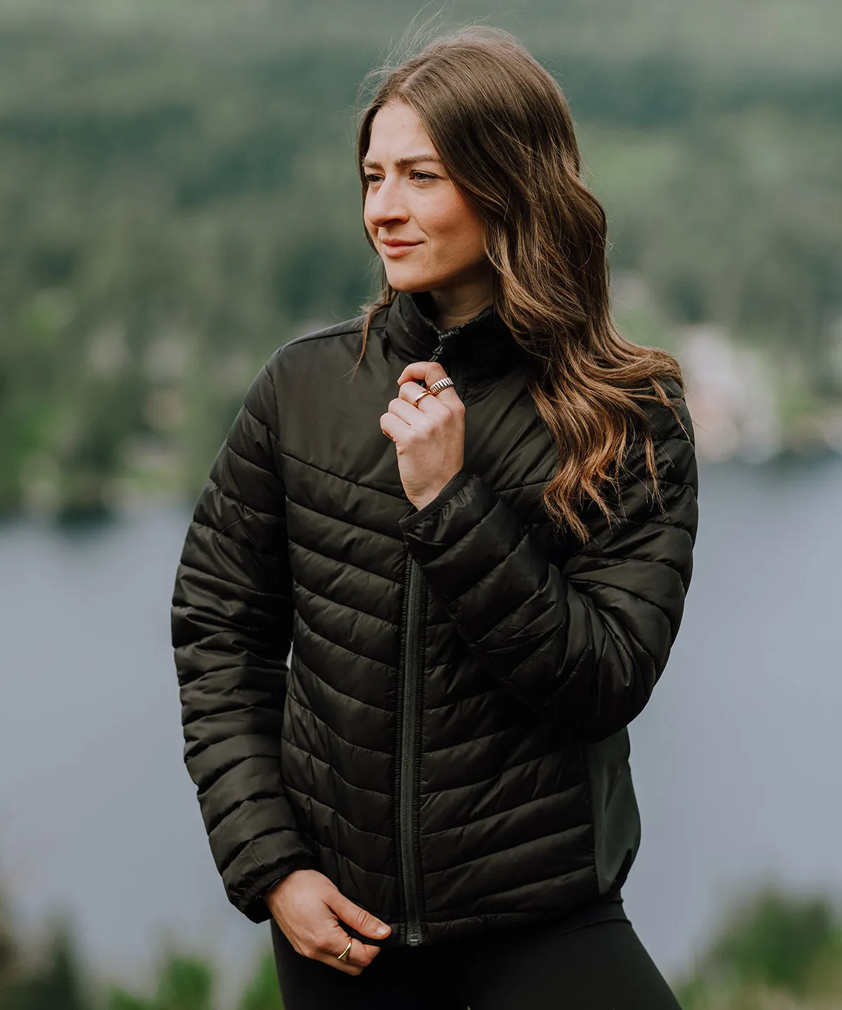 Womens Montserrat thermal jacket | Granite/Black