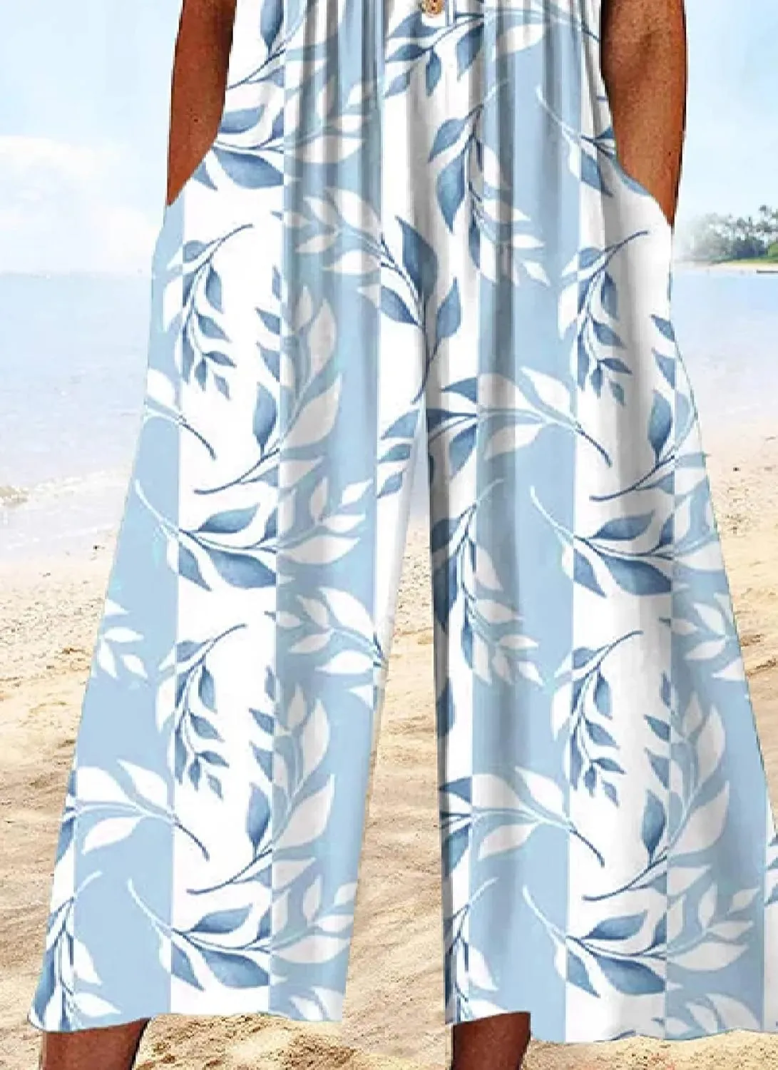 Women's Side Pockets V-Neck Half Sleeve Loose Jumpsuits 2025 Spring Summer Stylish Wide Leg Pants One Piece Outfits