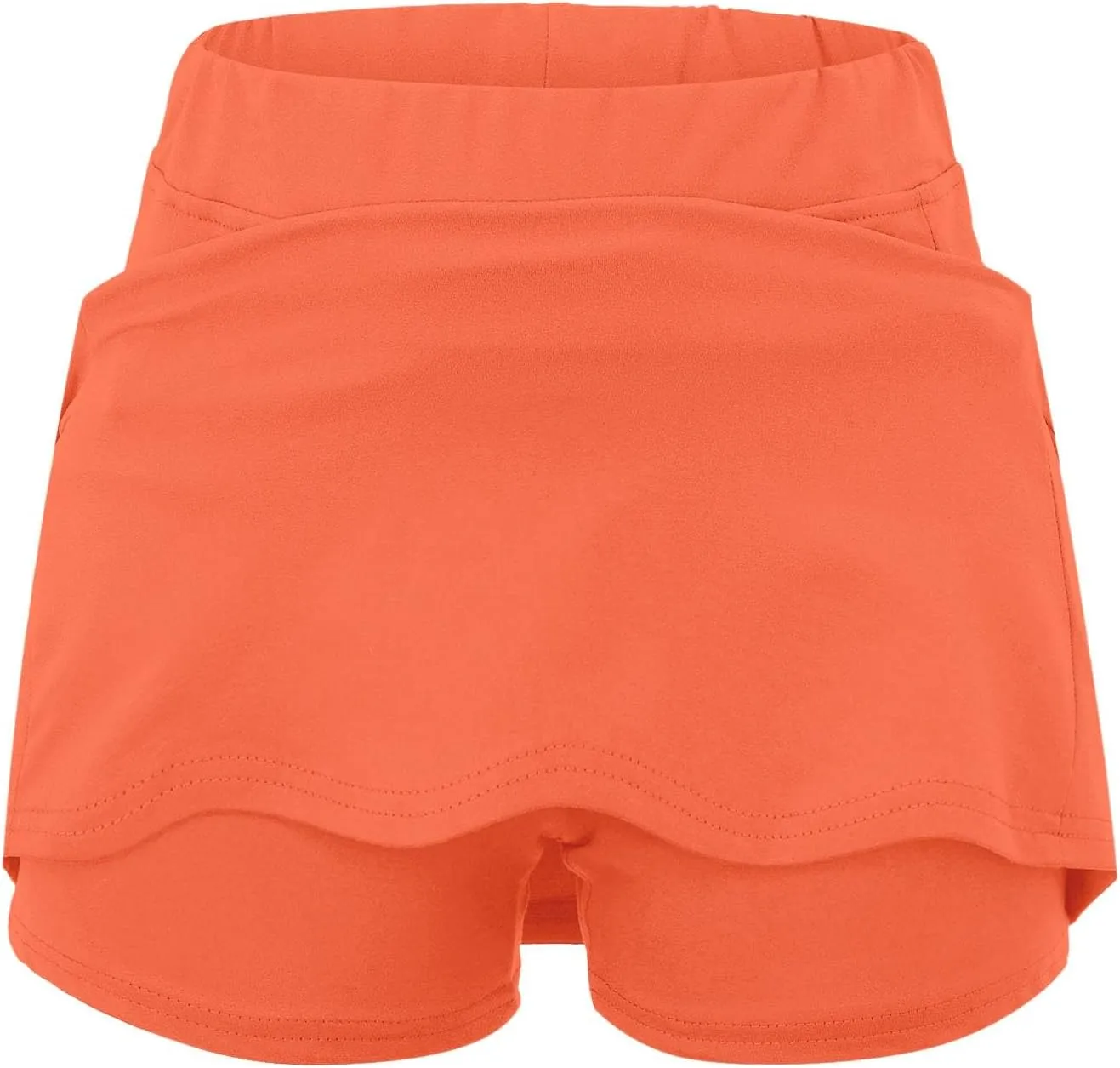 Womens Skorts with Pockets Summer Tummy Control Solid Yoga Shorts High Waist Baggy Casual Loose Fit Plus Size Skirt