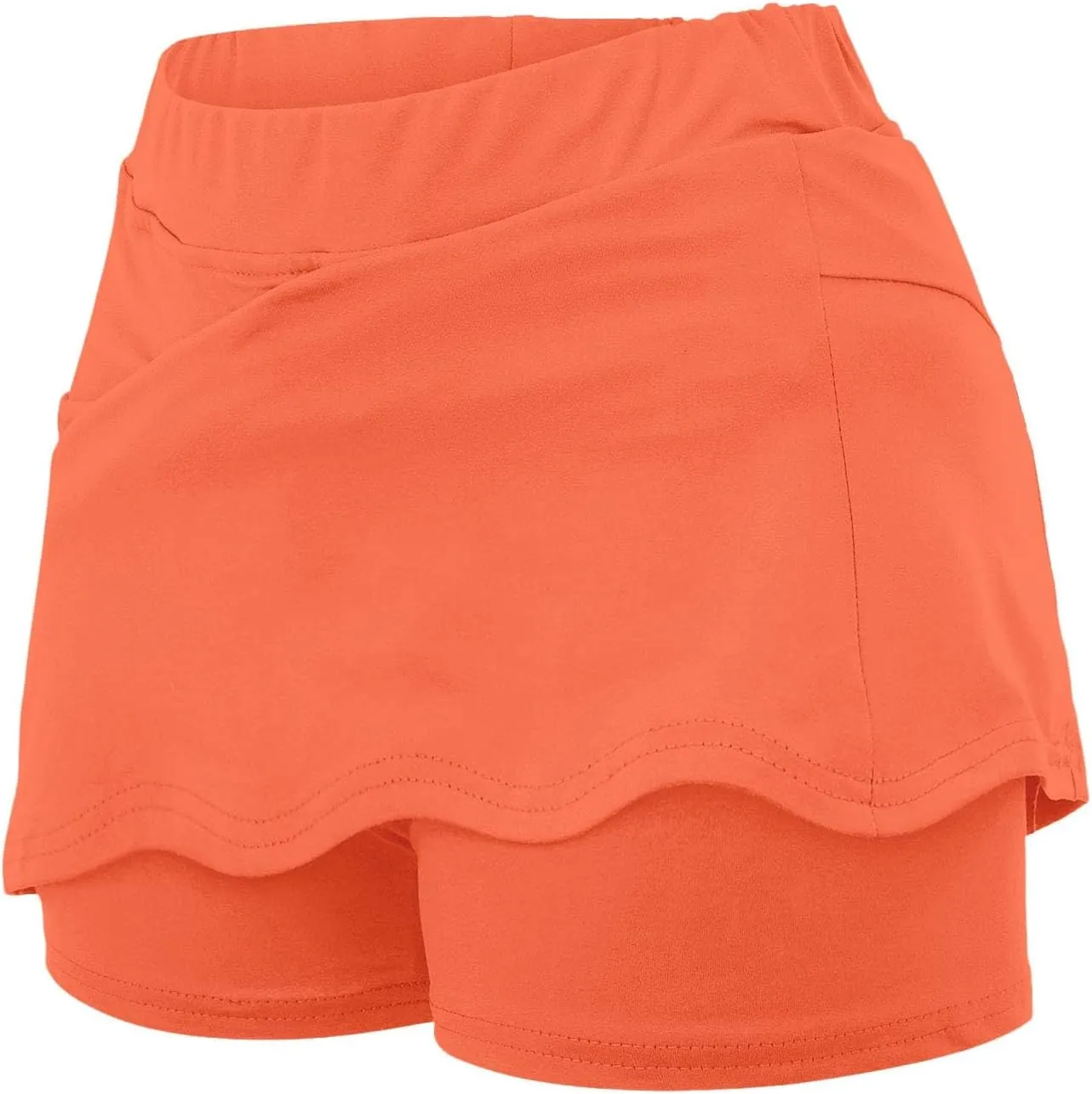 Womens Skorts with Pockets Summer Tummy Control Solid Yoga Shorts High Waist Baggy Casual Loose Fit Plus Size Skirt