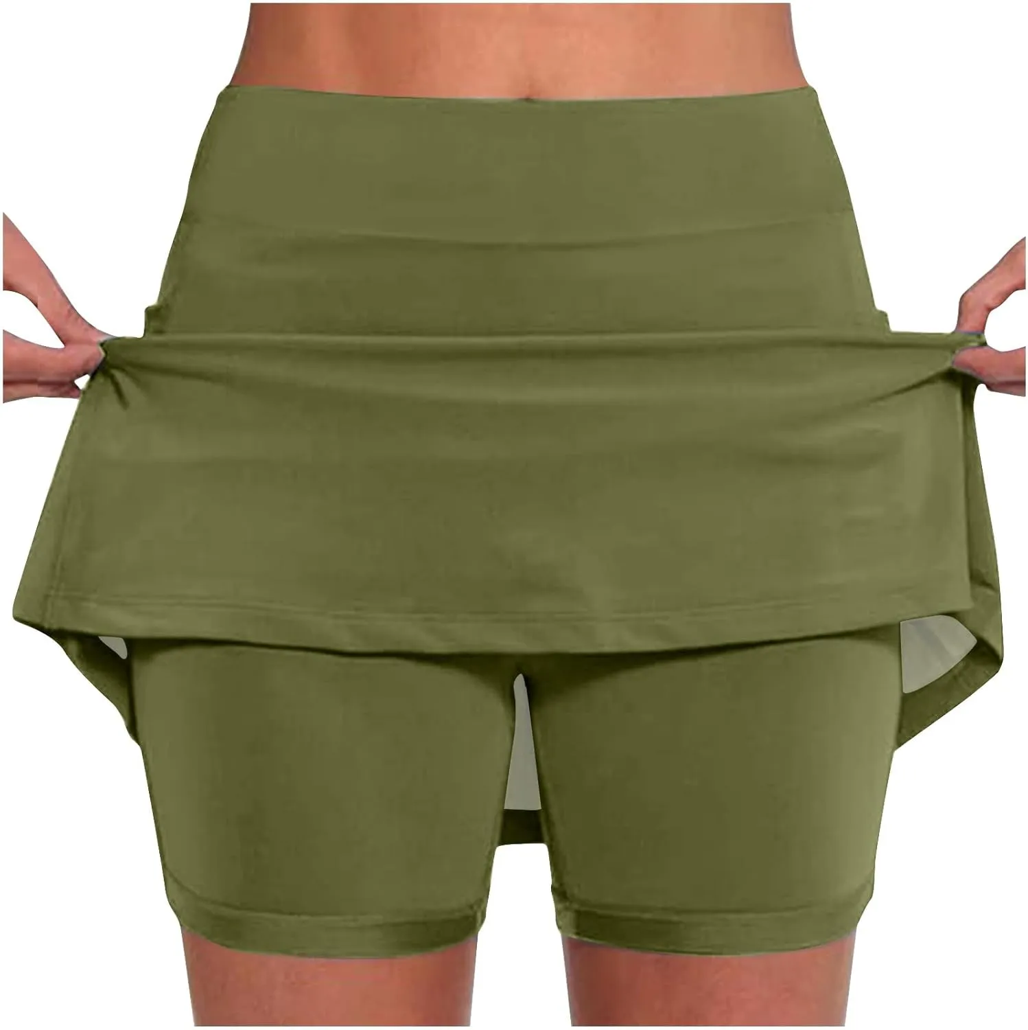 Womens Skorts with Pockets Tummy Control Plus Size Skorts Dressy Casual High Waist Athletic Shorts Trendy Skirts