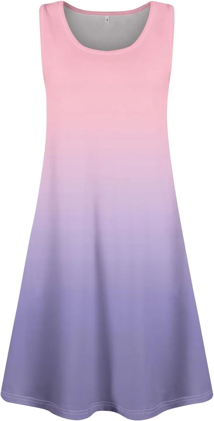 Womens Summer Dresses Sleeveless V Neck Mini Dresses Floral Print Sundresses Casual Tank Dresses Beach Cover Ups