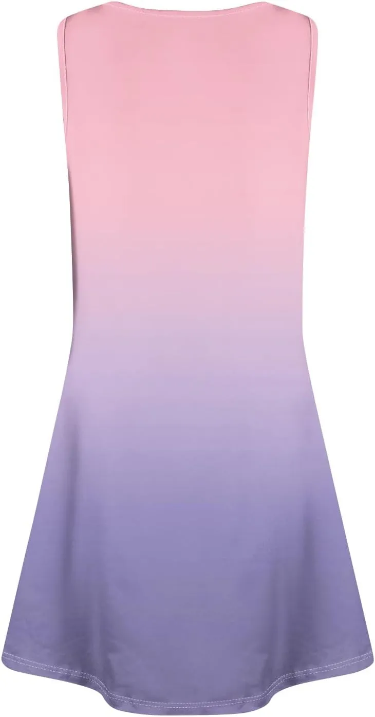 Womens Summer Dresses Sleeveless V Neck Mini Dresses Floral Print Sundresses Casual Tank Dresses Beach Cover Ups