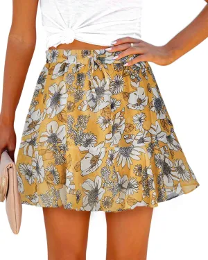 Womens Summer Flowy Shorts Casual Boho Floral Skorts Ruffle Mini Skirts Running Tennis Chiffon Butterfly Shorts