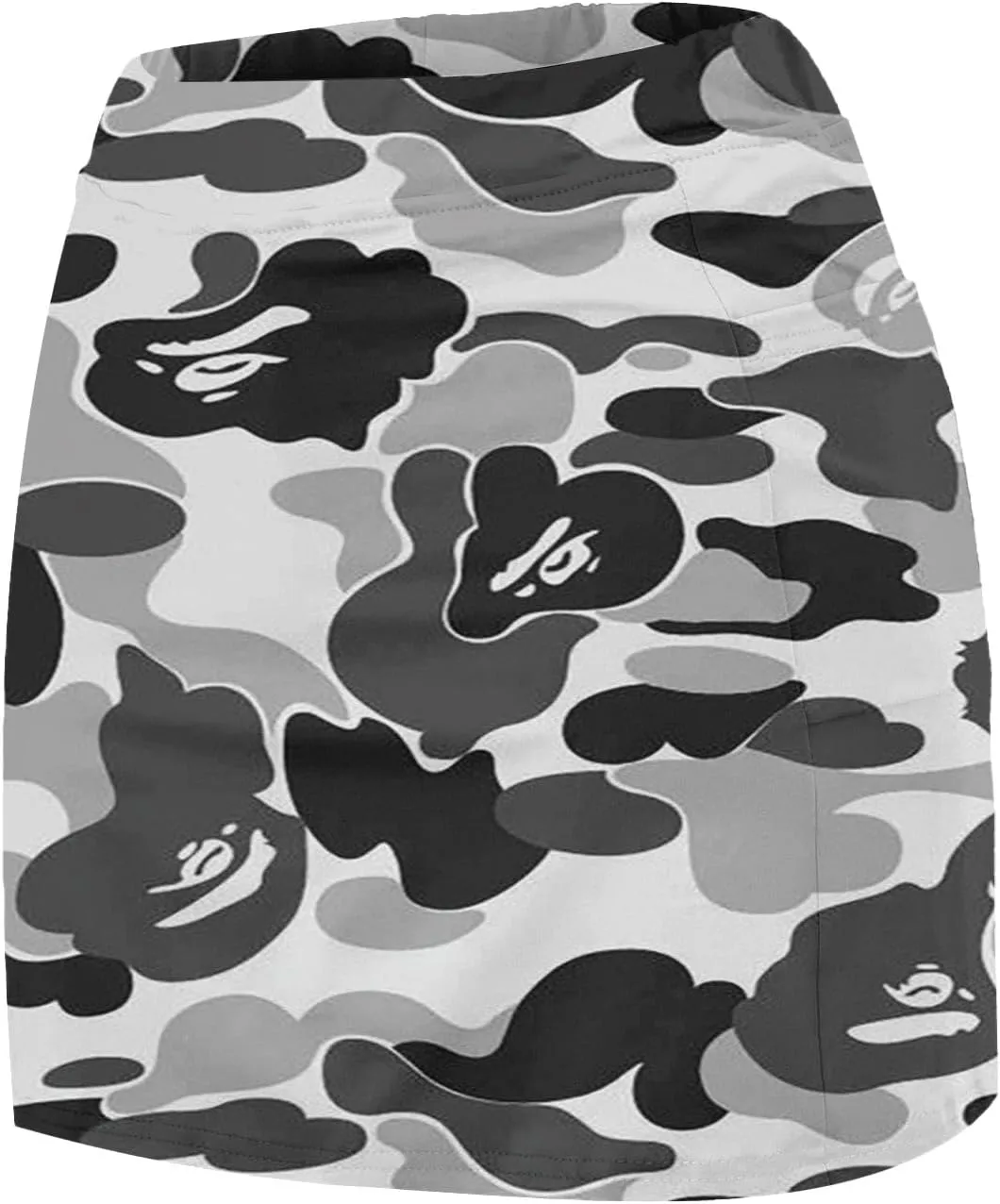Womens Summer Mini Skirts Active Workout Running Tennis Skort 2024 Plus Size Golf Camouflage Printed 2 in 1 Shorts Activewear