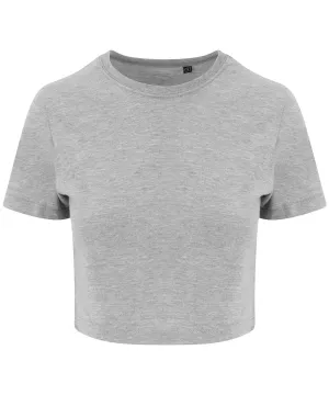 Womens triblend cropped T | Heather Grey