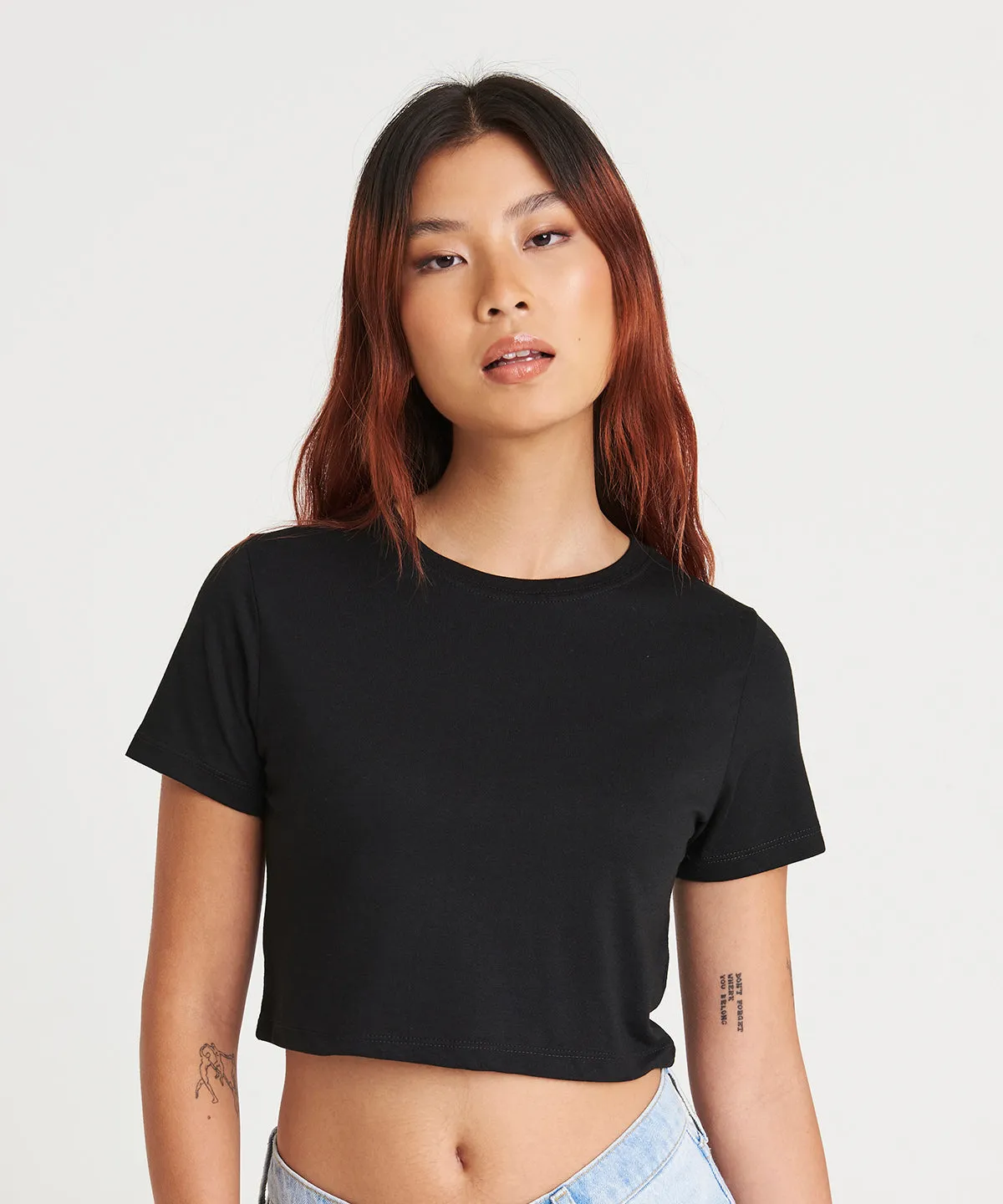 Womens triblend cropped T | Heather Grey