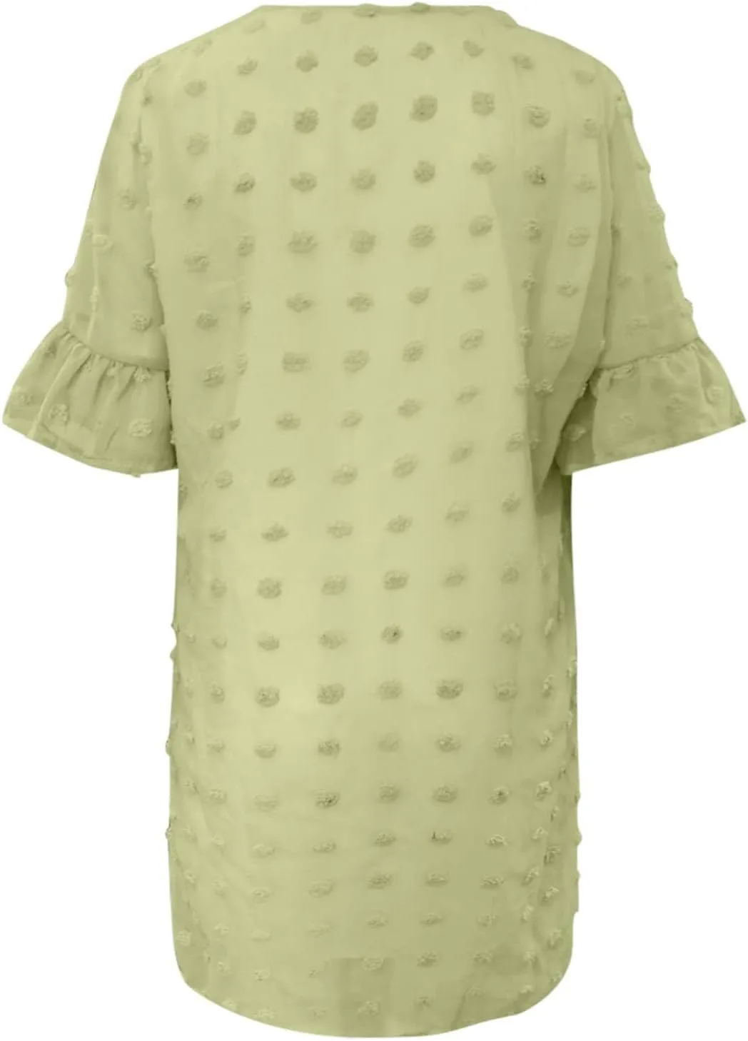 Womens V Neck Casual Vacation Dress Short Sleeve Smocked Swiss Dot Swing Ruffle Mini Beach Summer Dresses 2025 Trendy
