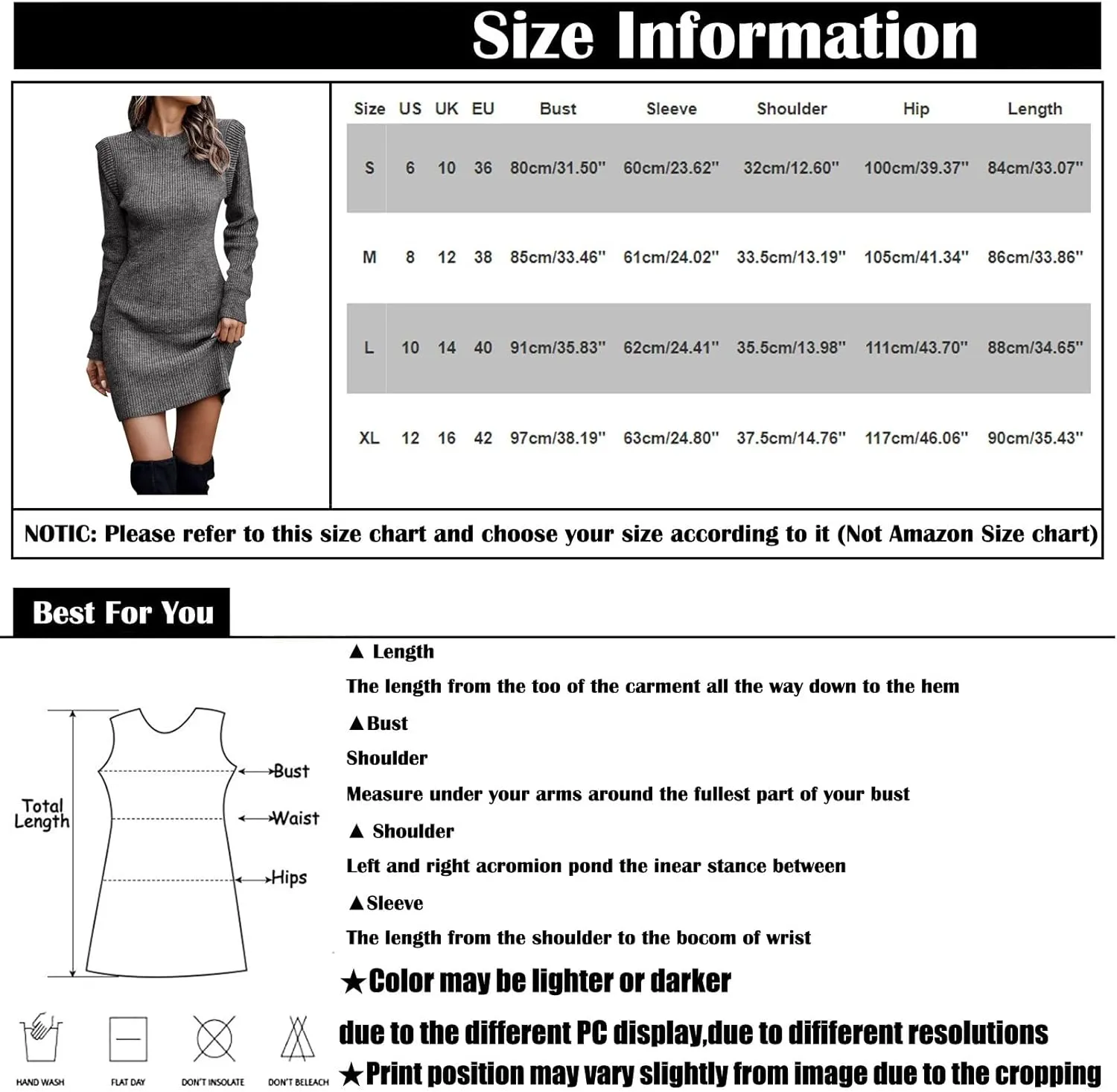 Women's Wedding Guest Dress Winter Casual Long Sleeve Crew Neck Knit Sweater
