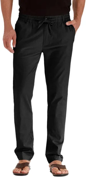 XUETON Mens Business Casual Work Office Work Suit Pants Slim Fit Formal Dress Casual Pants Expandable Waist Stretch Flat-Front Chino Golf Pants Straight Leg Pencil Tapered Ankle Pants Black